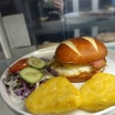 Pretzel Breakfast Cheese Burger