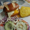 Pretzel Falafel Breakfast Burger